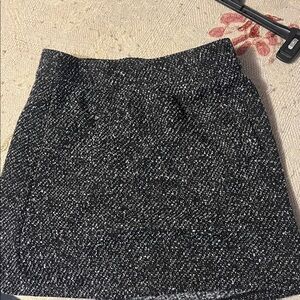 LOFT Black and White Tweed Mini Skirt